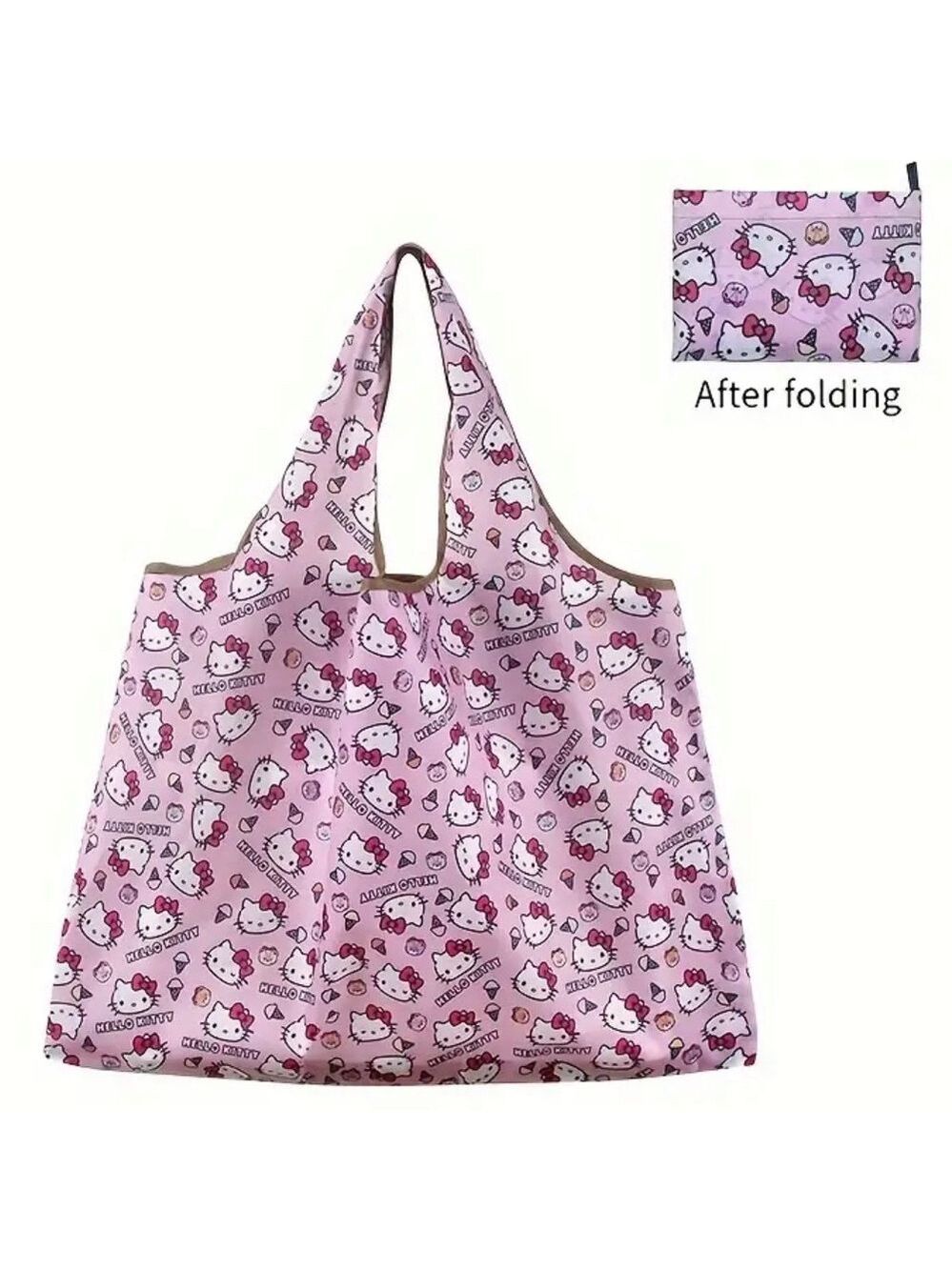New Hello Kitty Reusable Foldable Waterproof Shopping Tote Bag
